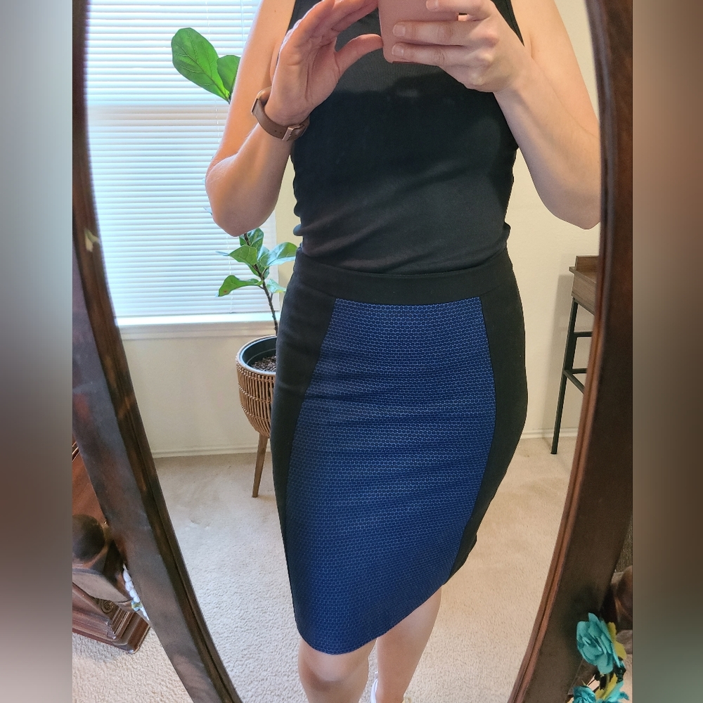 Black and Blue pencil skirt, size 6